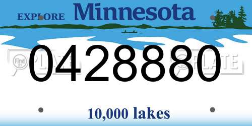 0428880 Minnesota License Plate