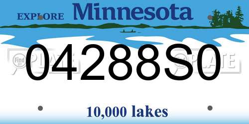 04288S0 Minnesota License Plate