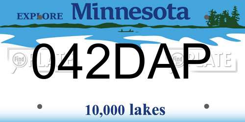 042DAP Minnesota License Plate