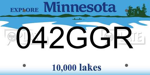 042GGR Minnesota License Plate