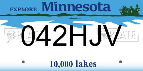 042HJV Minnesota License Plate