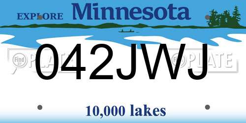 042JWJ Minnesota License Plate