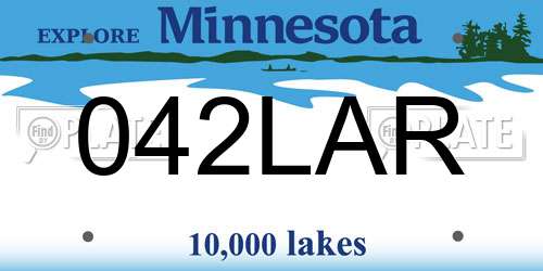 042LAR Minnesota License Plate