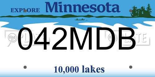 042MDB Minnesota License Plate