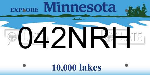 042NRH Minnesota License Plate