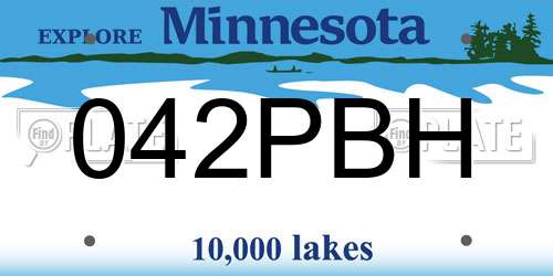042PBH Minnesota License Plate