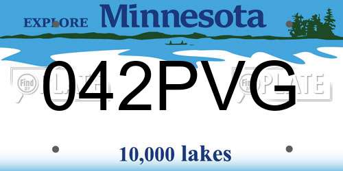 042PVG Minnesota License Plate