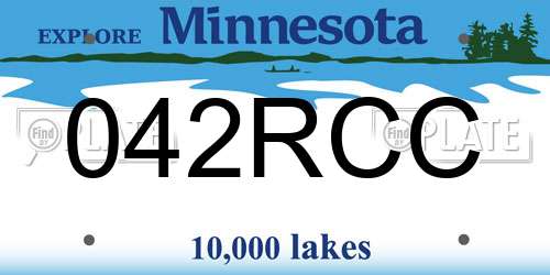 042RCC Minnesota License Plate