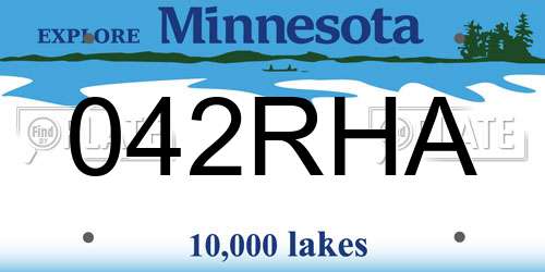 042RHA Minnesota License Plate