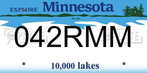 042RMM Minnesota License Plate