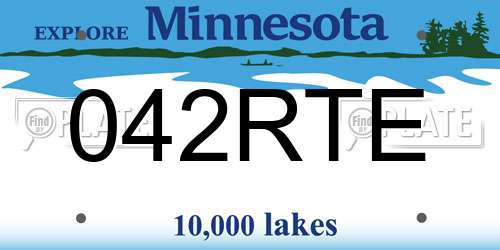 042RTE Minnesota License Plate