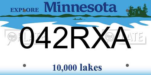 042RXA Minnesota License Plate