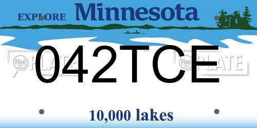 042TCE Minnesota License Plate