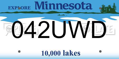 042UWD Minnesota License Plate