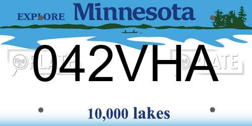 042VHA Minnesota License Plate