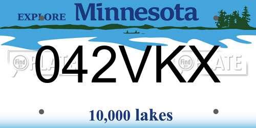 042VKX Minnesota License Plate