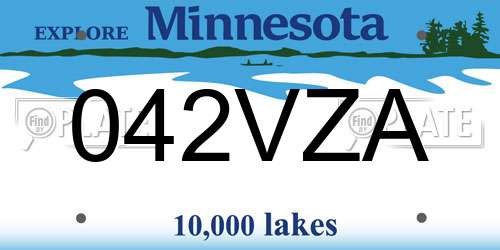 042VZA Minnesota License Plate