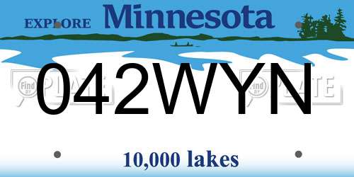 042WYN Minnesota License Plate