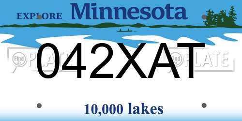 042XAT Minnesota License Plate