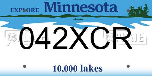 042XCR Minnesota License Plate