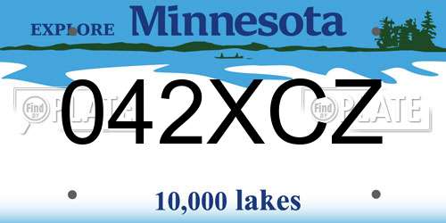 042XCZ Minnesota License Plate