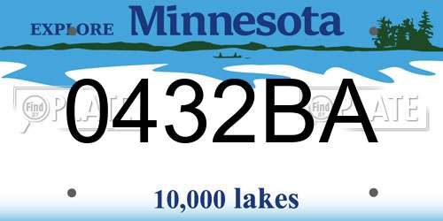 0432BA Minnesota License Plate