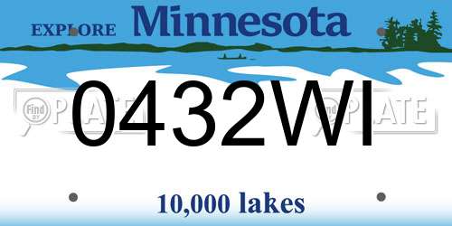 0432WI Minnesota License Plate