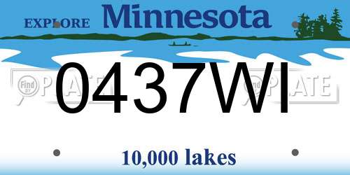 0437WI Minnesota License Plate
