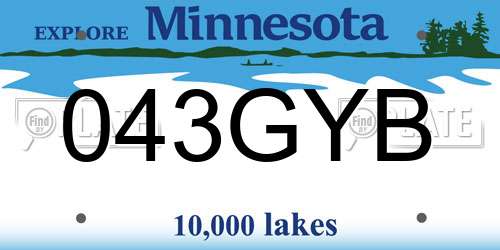 043GYB Minnesota License Plate
