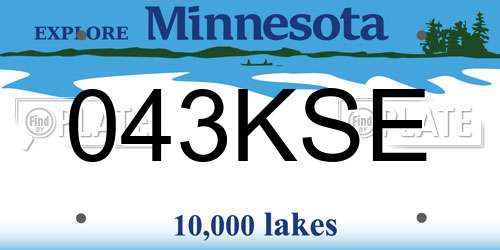 043KSE Minnesota License Plate