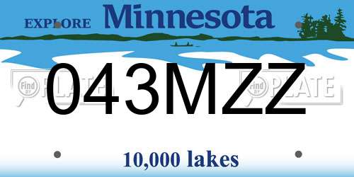 043MZZ Minnesota License Plate
