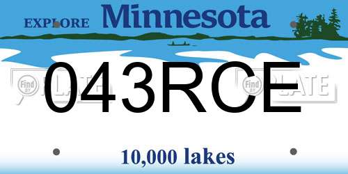 043RCE Minnesota License Plate