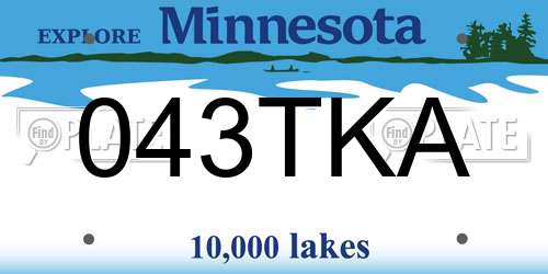043TKA Minnesota License Plate
