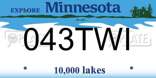 043TWI Minnesota License Plate