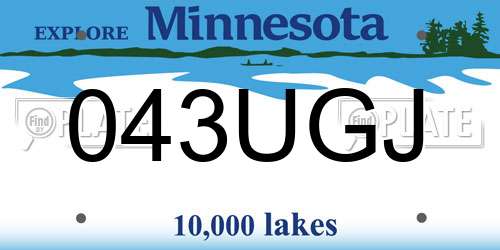 043UGJ Minnesota License Plate