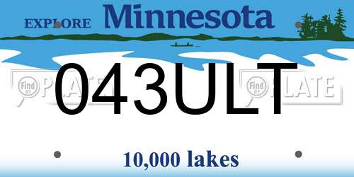 043ULT Minnesota License Plate