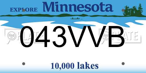 043VVB Minnesota License Plate
