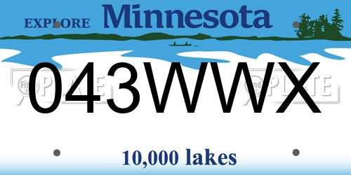 043WWX Minnesota License Plate