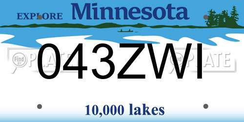 043ZWI Minnesota License Plate