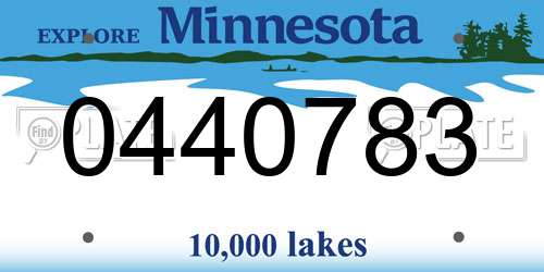 0440783 Minnesota License Plate