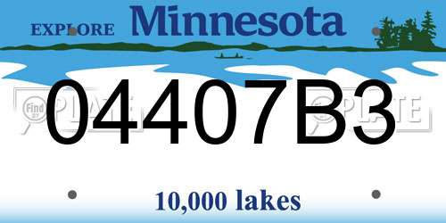 04407B3 Minnesota License Plate
