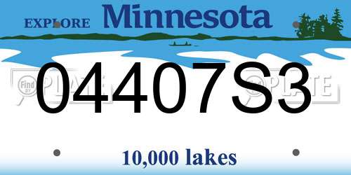 04407S3 Minnesota License Plate