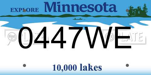 0447WE Minnesota License Plate