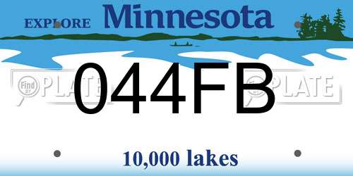 044FB Minnesota License Plate