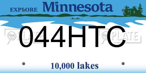 044HTC Minnesota License Plate