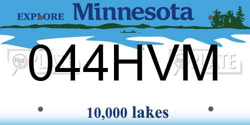 044HVM Minnesota License Plate