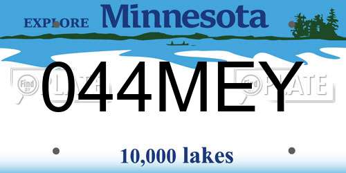 044MEY Minnesota License Plate