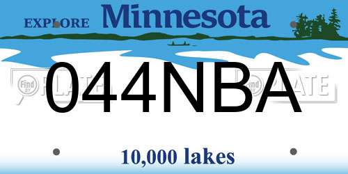 044NBA Minnesota License Plate