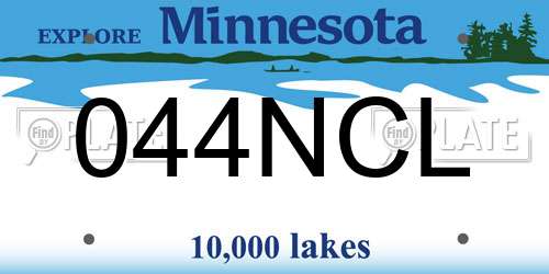 044NCL Minnesota License Plate