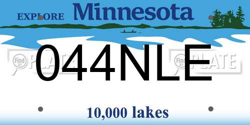 044NLE Minnesota License Plate